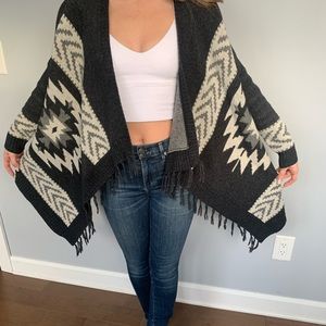 Roots Grey Poncho